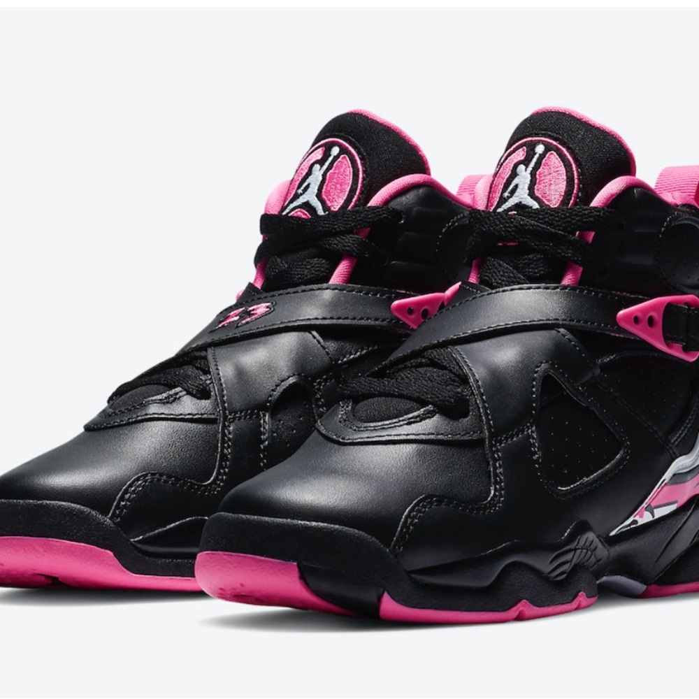 Pink and black Jordans